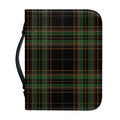 Black And Green Stewart Tartan Print Leather Bible Cover