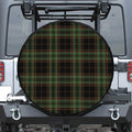 Black And Green Stewart Tartan Print Leather Spare Tire Cover