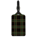 Black And Green Stewart Tartan Print Luggage Tag