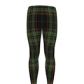 Black And Green Stewart Tartan Print Men's Leggings