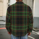Black And Green Stewart Tartan Print Men's Shirt Jacket