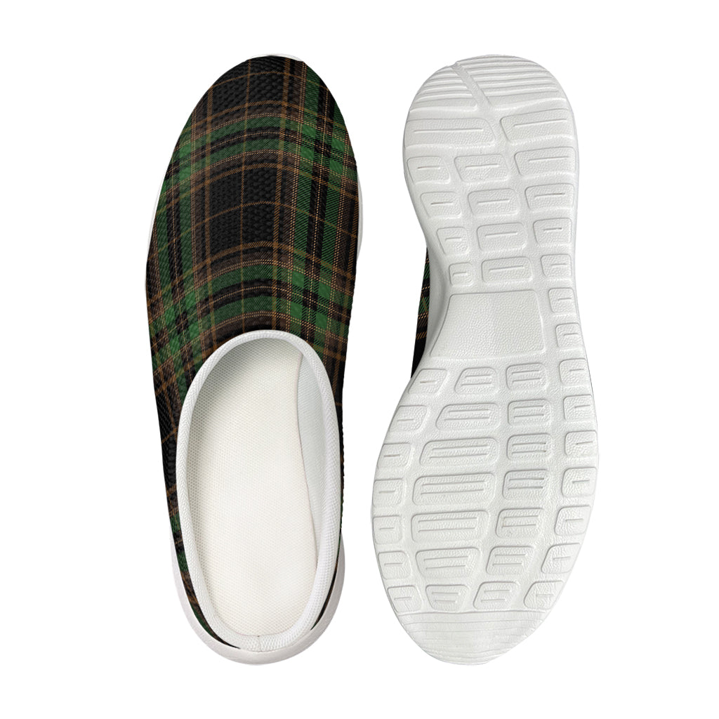 Black And Green Stewart Tartan Print Mesh Casual Shoes