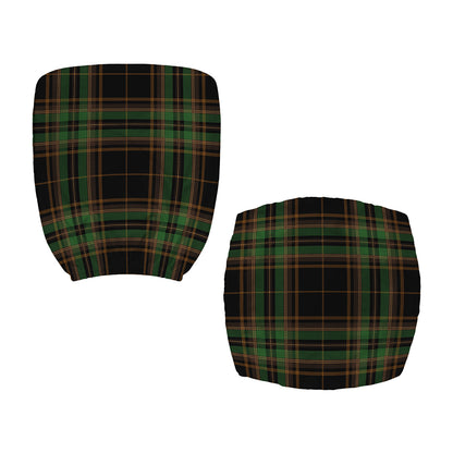 Black And Green Stewart Tartan Print Office Chair Cover