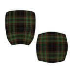 Black And Green Stewart Tartan Print Office Chair Cover