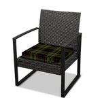 Black And Green Stewart Tartan Print Outdoor Seat Cushion Cover