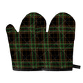 Black And Green Stewart Tartan Print Oven Mitts
