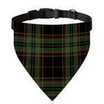 Black And Green Stewart Tartan Print Over The Collar Dog Bandana