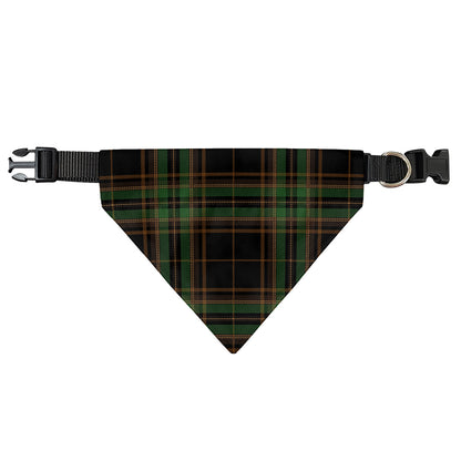 Black And Green Stewart Tartan Print Over The Collar Dog Bandana