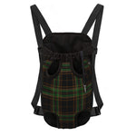 Black And Green Stewart Tartan Print Pet Carrier Backpack