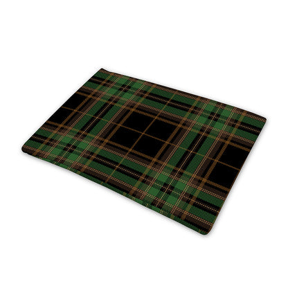 Black And Green Stewart Tartan Print Pet Cooling Mat Cover