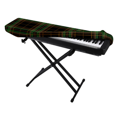 Black And Green Stewart Tartan Print Piano Keyboard Cover
