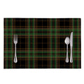 Black And Green Stewart Tartan Print Placemat