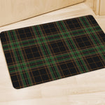 Black And Green Stewart Tartan Print Polyester Doormat
