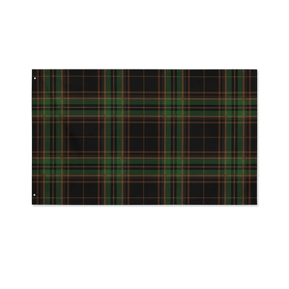 Black And Green Stewart Tartan Print Polyester Flag