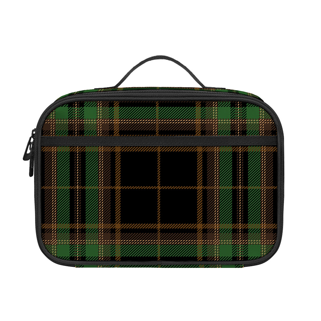 Black And Green Stewart Tartan Print Portable Lunch Bag