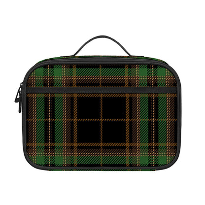 Black And Green Stewart Tartan Print Portable Lunch Bag