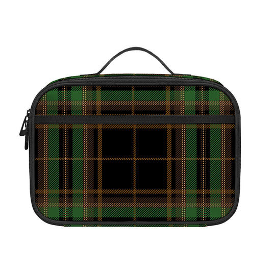 Black And Green Stewart Tartan Print Portable Lunch Bag