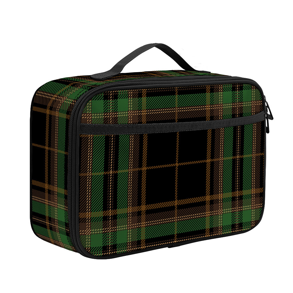 Black And Green Stewart Tartan Print Portable Lunch Bag
