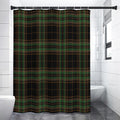 Black And Green Stewart Tartan Print Premium Shower Curtain