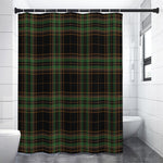 Black And Green Stewart Tartan Print Premium Shower Curtain