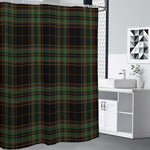 Black And Green Stewart Tartan Print Premium Shower Curtain