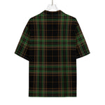 Black And Green Stewart Tartan Print Rayon Hawaiian Shirt