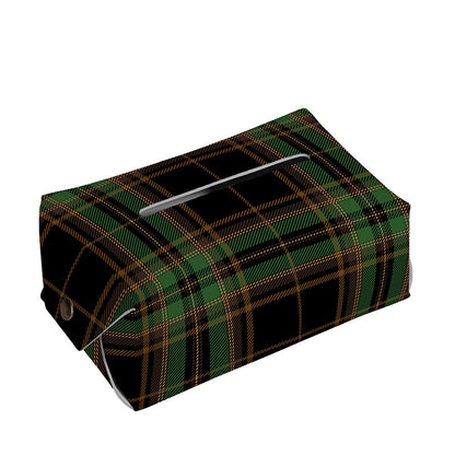 Black And Green Stewart Tartan Print Rectangle Tissue Box Cover