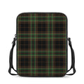 Black And Green Stewart Tartan Print Rectangular Crossbody Bag
