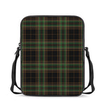 Black And Green Stewart Tartan Print Rectangular Crossbody Bag