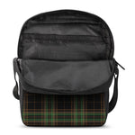 Black And Green Stewart Tartan Print Rectangular Crossbody Bag