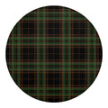 Black And Green Stewart Tartan Print Round Blanket