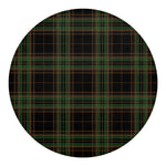 Black And Green Stewart Tartan Print Round Blanket