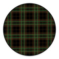 Black And Green Stewart Tartan Print Round Floor Mat