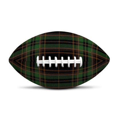 Black And Green Stewart Tartan Print Rugby Ball