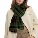 Black And Green Stewart Tartan Print Scarf