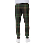 Black And Green Stewart Tartan Print Scuba Joggers