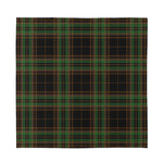 Black And Green Stewart Tartan Print Silk Bandana