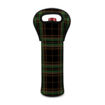 Black And Green Stewart Tartan Print Single Neoprene Wine Tote