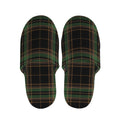 Black And Green Stewart Tartan Print Slippers