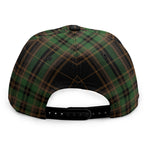 Black And Green Stewart Tartan Print Snapback Cap