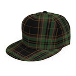 Black And Green Stewart Tartan Print Snapback Cap