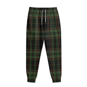 Black And Green Stewart Tartan Print Sweatpants