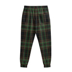 Black And Green Stewart Tartan Print Sweatpants