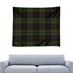 Black And Green Stewart Tartan Print Tapestry