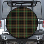 Black And Green Stewart Tartan Print Tire Cover