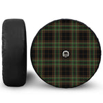 Black And Green Stewart Tartan Print Tire Cover With Camera Hole