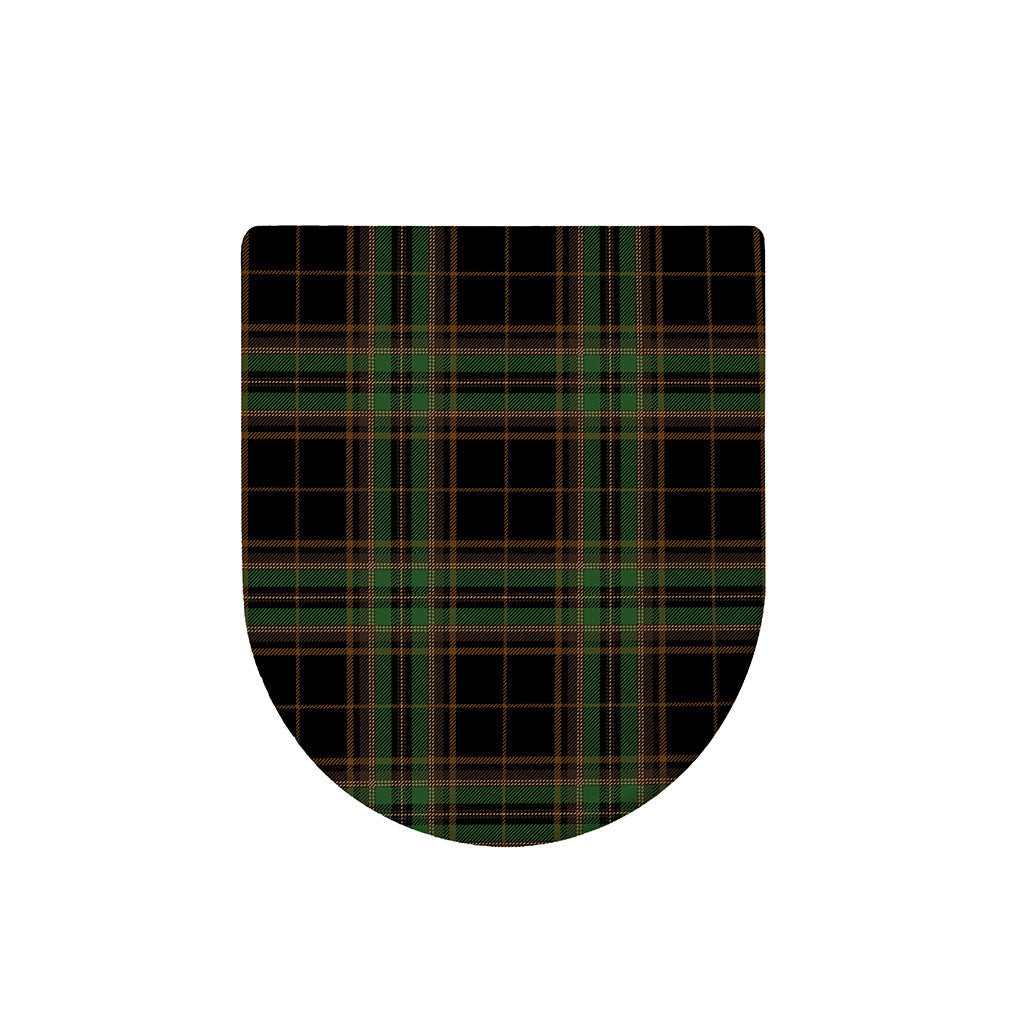 Black And Green Stewart Tartan Print Toilet Lid Cover