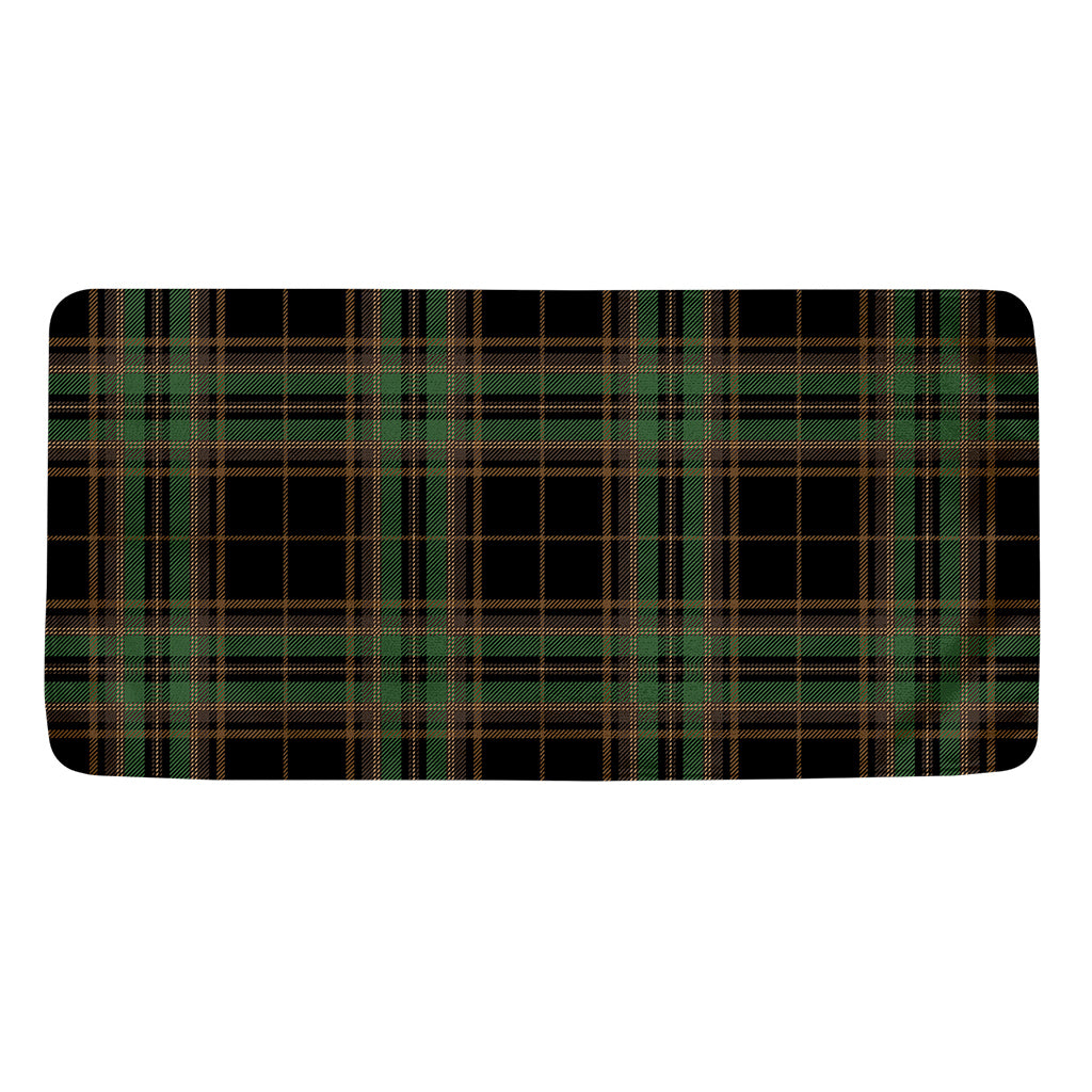 Black And Green Stewart Tartan Print Towel