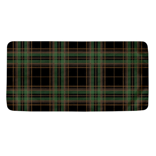 Black And Green Stewart Tartan Print Towel