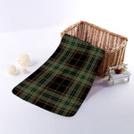 Black And Green Stewart Tartan Print Towel